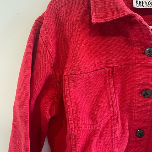 Chico's Red Button-Up Jacket - Picture 4 of 7